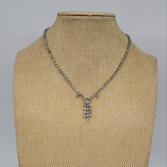 SALE 3 for $30 Gatsby style vintage rhinestone necklace - Picture 2 of 7